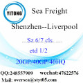 Flete mar del puerto de Shenzhen a Liverpool